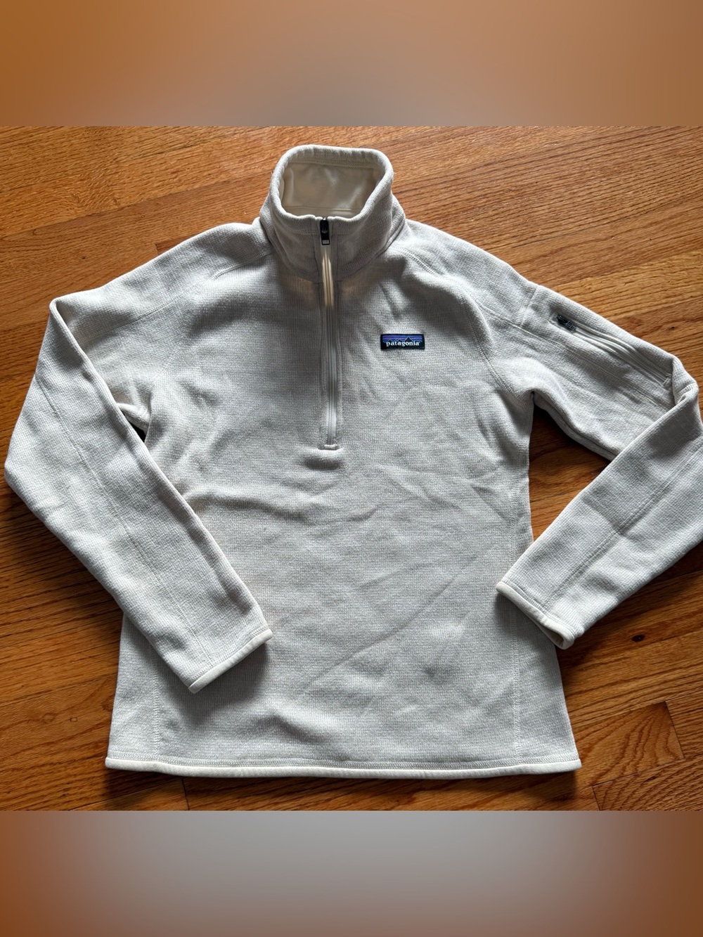Patagonia Better Sweater Pullover Womens Size Small Ivory 1/4 Zip Fleece